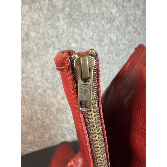 FRYE Red Distressed Sz 8.5 Phillip Harness Tall Leather Boots Western Riding Zip - Picture 5 of 9